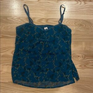 Floral Teal Spaghetti Strap Top